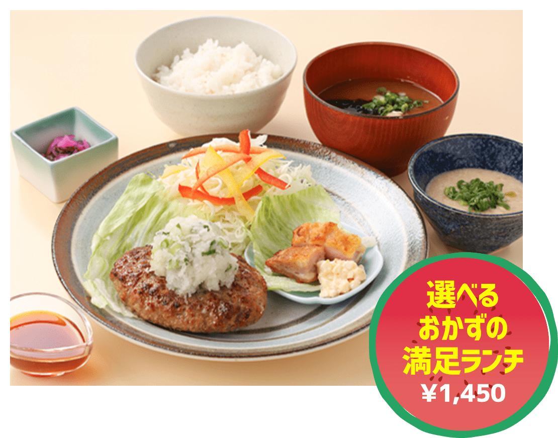 選べるおかずの満足ランチ